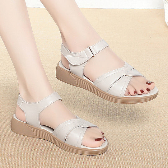 Damen Komfortable Sandalen mit elegantem Riemendesign und stabilem Blockabsatz EB