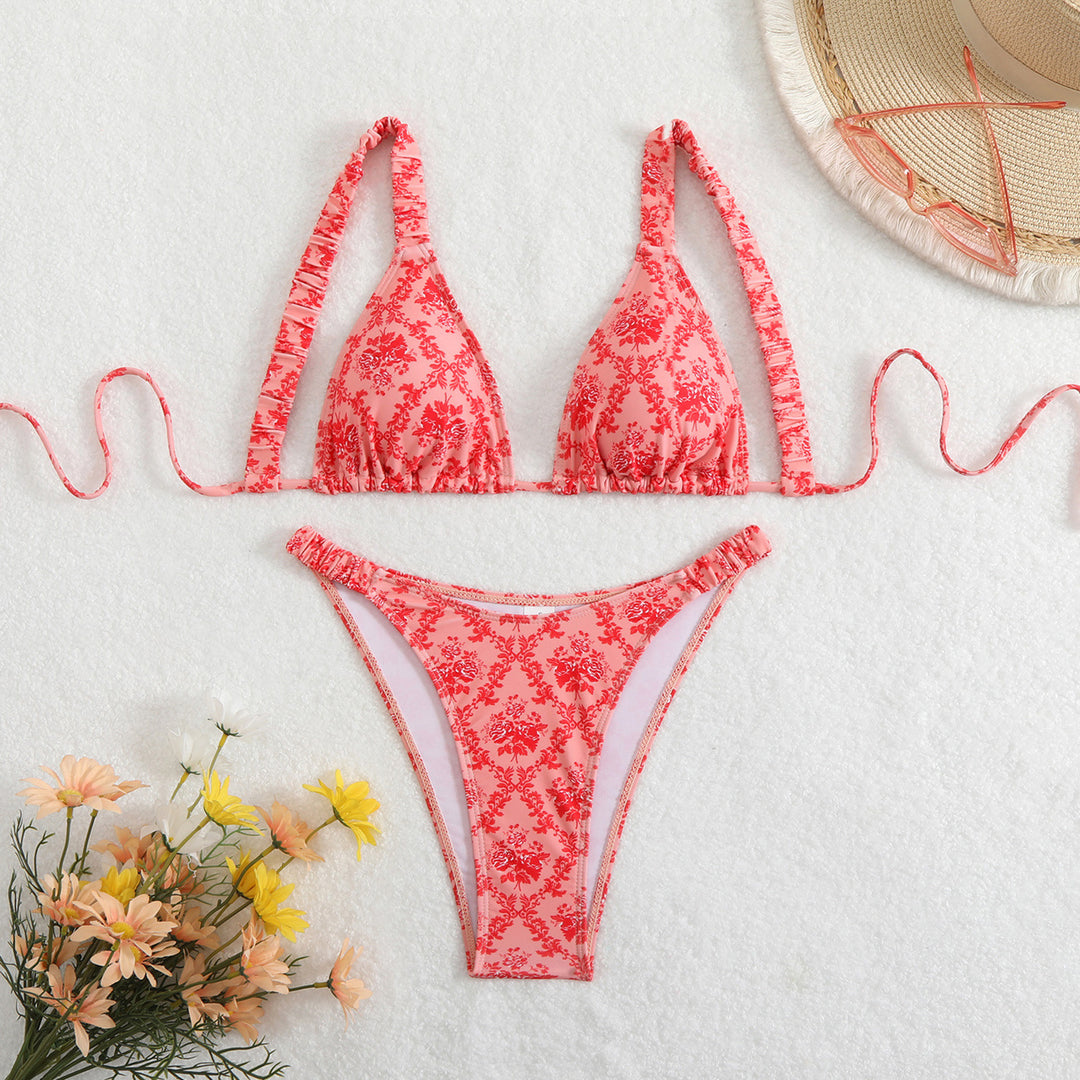 Damen Bikini-Set mit floralem Design und verstellbaren Trägern EB