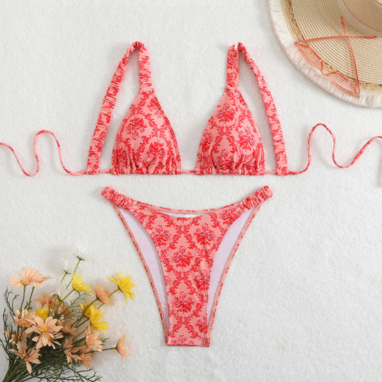 Damen Bikini-Set mit floralem Design und verstellbaren Trägern EB