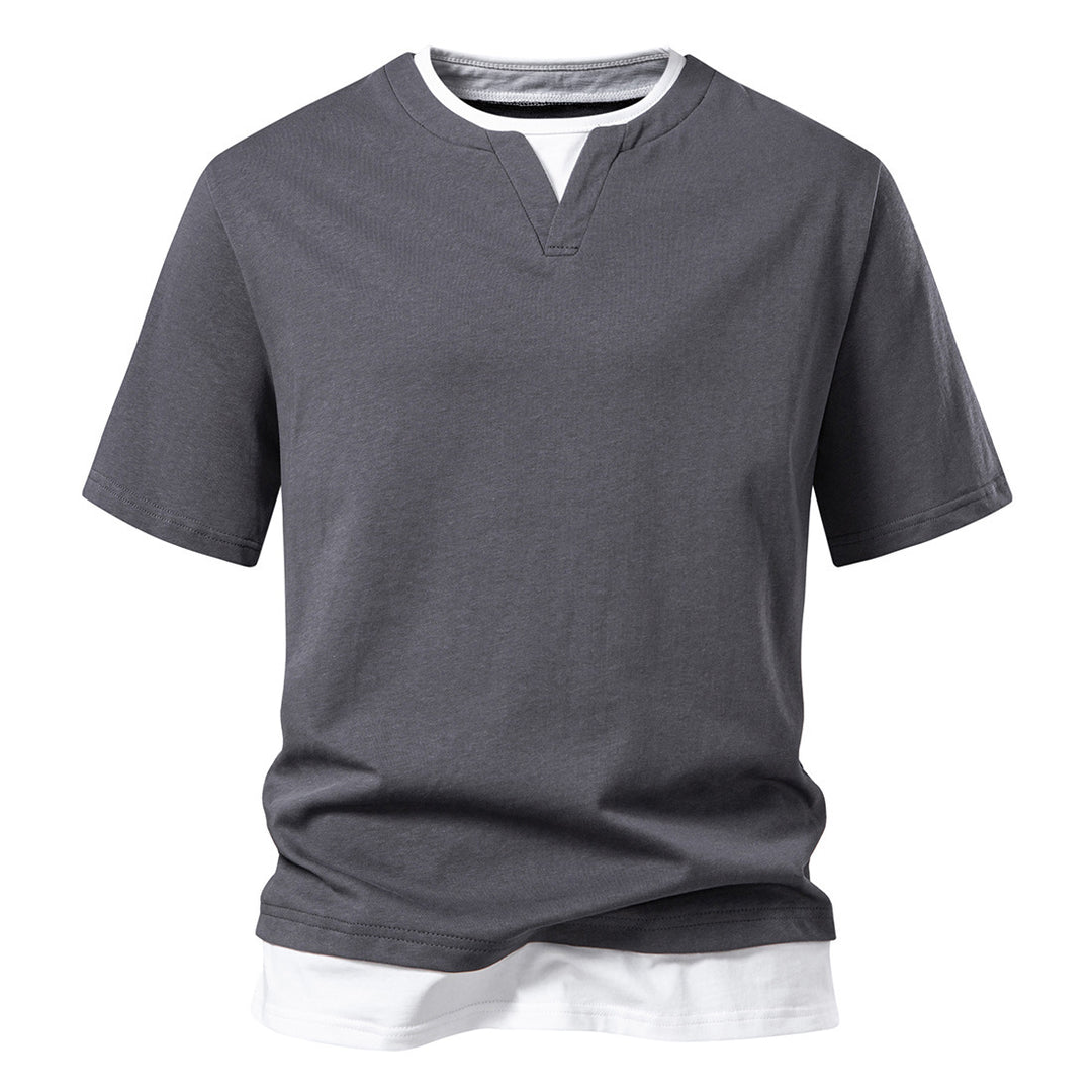 Herren V-Ausschnitt T-Shirt mit modernem Schnitt und lässigem Look EB