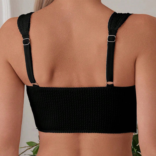 Damen Hochtailliertes Bikini-Set mit schickem Rippendesign EB