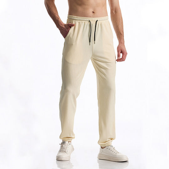 Herren Bequeme Freizeithose mit elastischem Bund und strukturiertem Design EB
