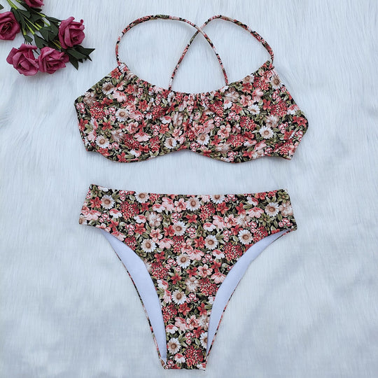 Damen Floral Bikini-Set mit verspieltem Design EB