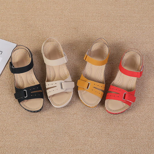 Damen Wedge-Sandalen mit verstellbarem Riemen und atmungsaktiver Sohle EB