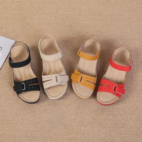 Damen Wedge-Sandalen mit verstellbarem Riemen und atmungsaktiver Sohle EB