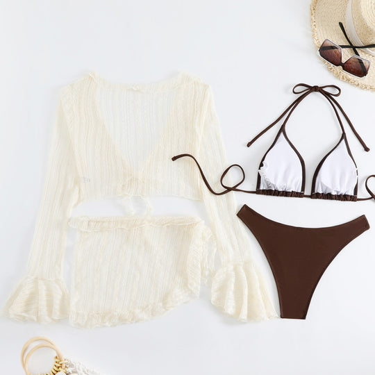 Damen Bikiniset mit transparentem Überwurf EB