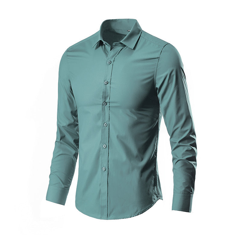 Herren nan Slim-Fit Businesshemd aus Stretch-Baumwollmix mit Kentkragen EB