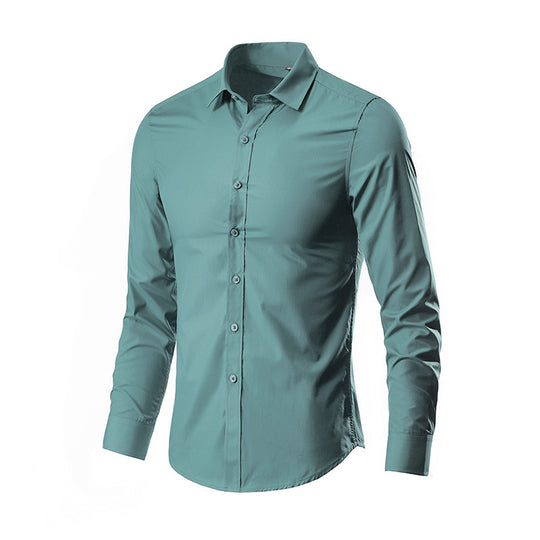 Herren nan Slim-Fit Businesshemd aus Stretch-Baumwollmix mit Kentkragen EB