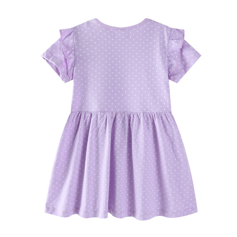 Mädchen Freizeitkleid mit zauberhaften Katzenmotiven EB