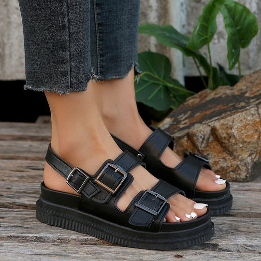 Damen Komfortable Sandalen mit modischen Schnallen EB