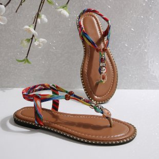 Damen Glitzernde Zehentrenner-Sandalen mit luxuriösen Schmuckdetails EB
