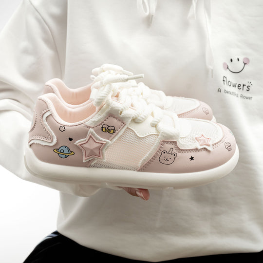 Damen Sneakers mit verspieltem Cartoon-Design und atmungsaktiver Oberfläche EB