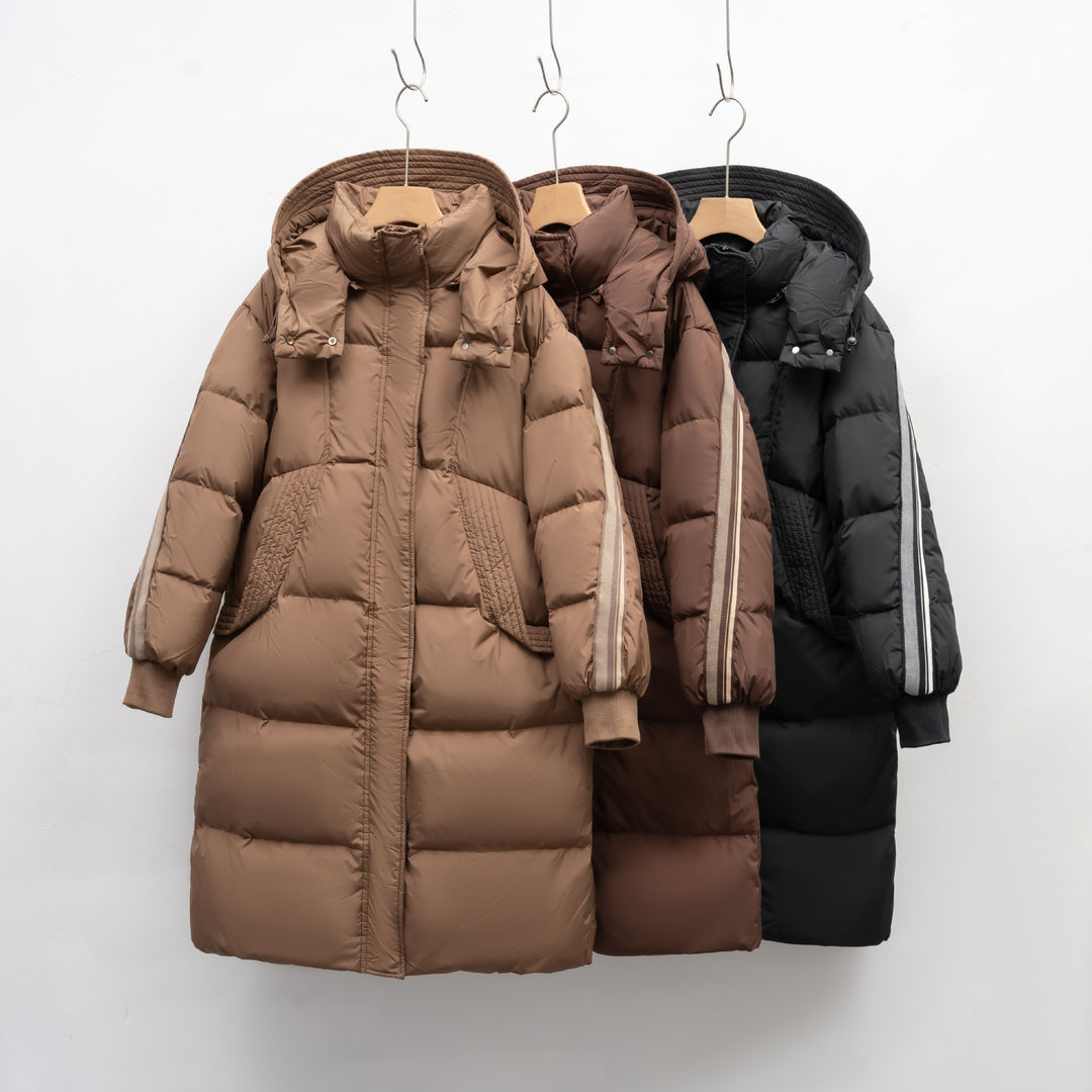 Damen Isolierter Wintermantel mit funktionalen Taschen und verstellbarer Kapuze EB