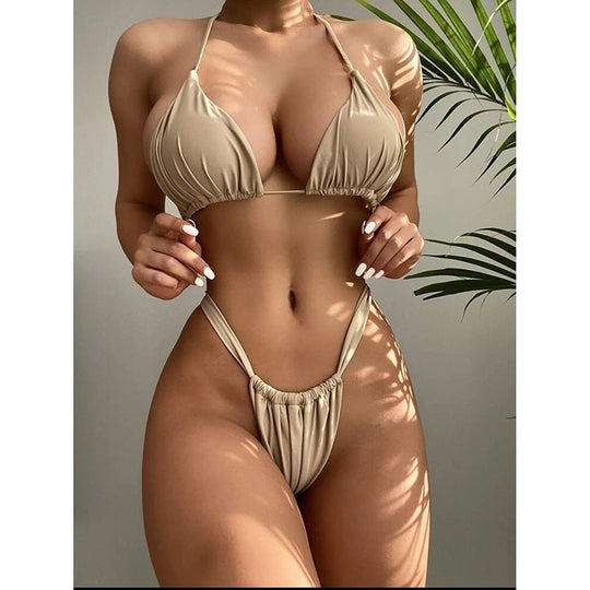 Damen Triangel-Bikini mit verstellbaren Trägern und elegantem Schnitt EB
