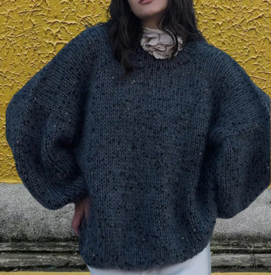 Damen Glitzernder Strickpullover mit weitem Schnitt und eleganten Akzenten EB