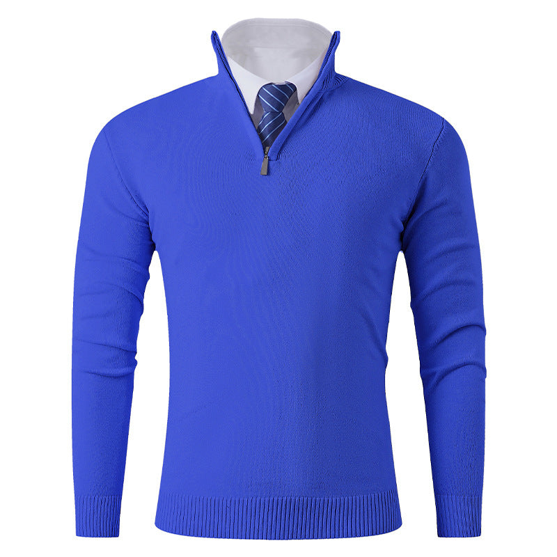 Herren eleganter Stehkragenpullover mit Reißverschluss EB
