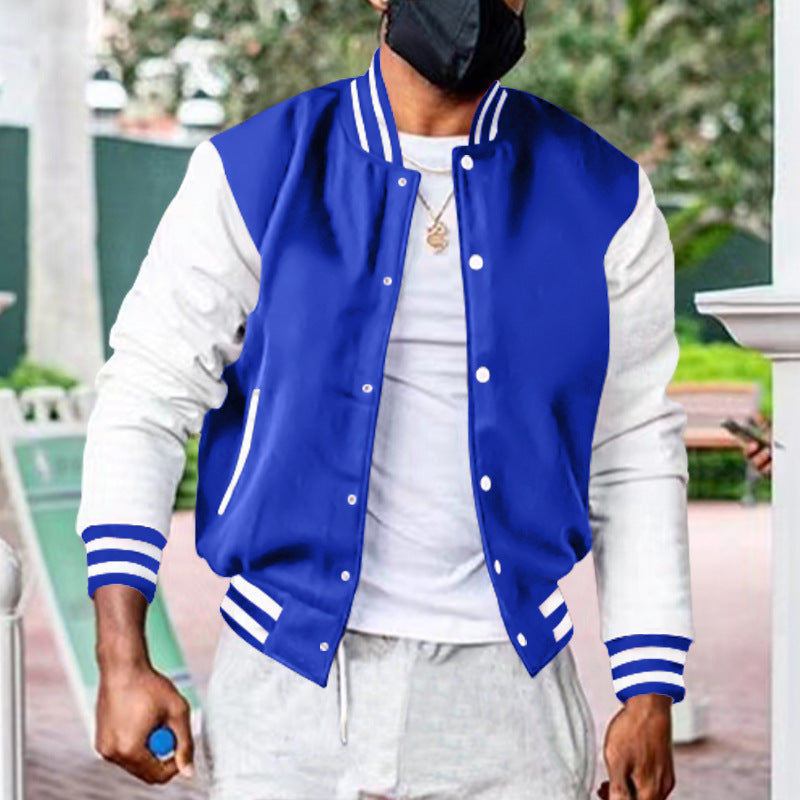 Herren Varsity-Jacke mit kontrastierenden Ärmeln und sportlichem Design EB