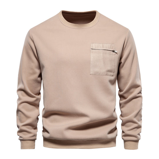 Herren Sweatshirt mit praktischem Brustreißverschluss und weichem Innenfutter EB