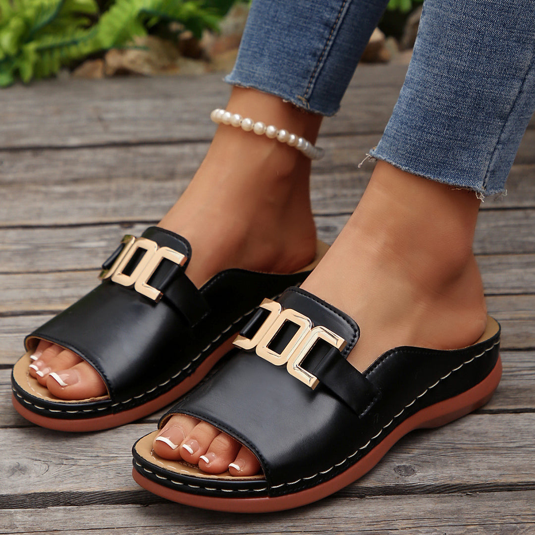 Damen modische Schlappen mit eleganter Schnalle EB