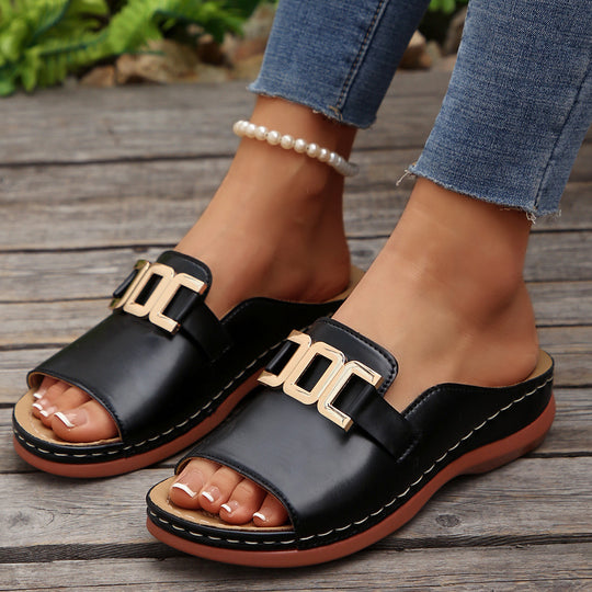 Damen modische Schlappen mit eleganter Schnalle EB