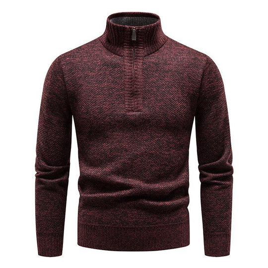 Herren Pullover mit halbem Reißverschluss und strukturiertem Design EB