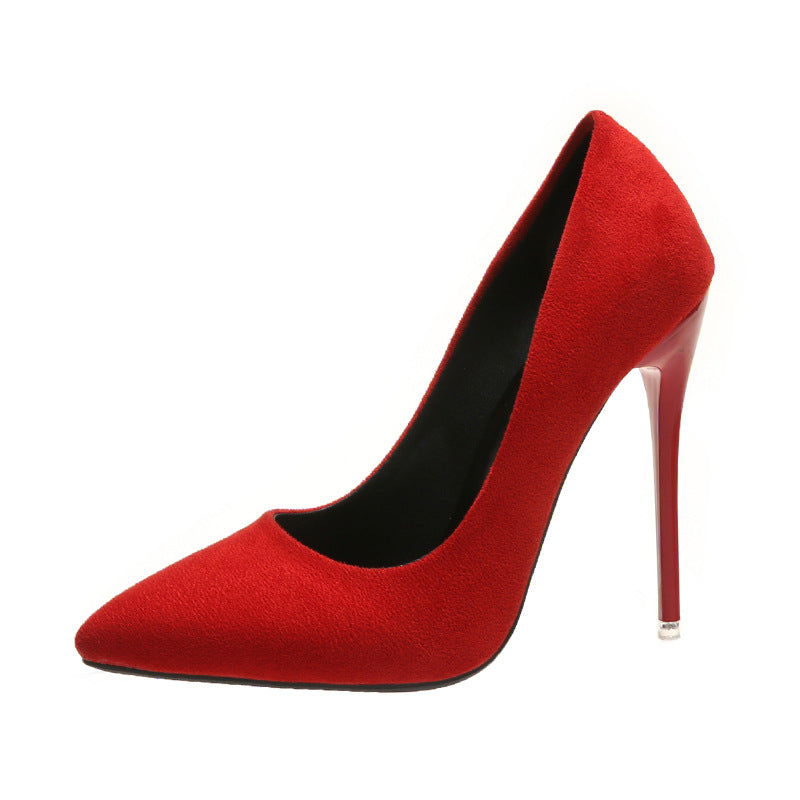 Damen nan spitze Stiletto-Pumps mit Samtoptik und gepolstertem Komfortfußbett EB