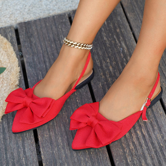 Damen Slingback Pumps mit charmantem Schleifenakzent und eleganter Spitze EB
