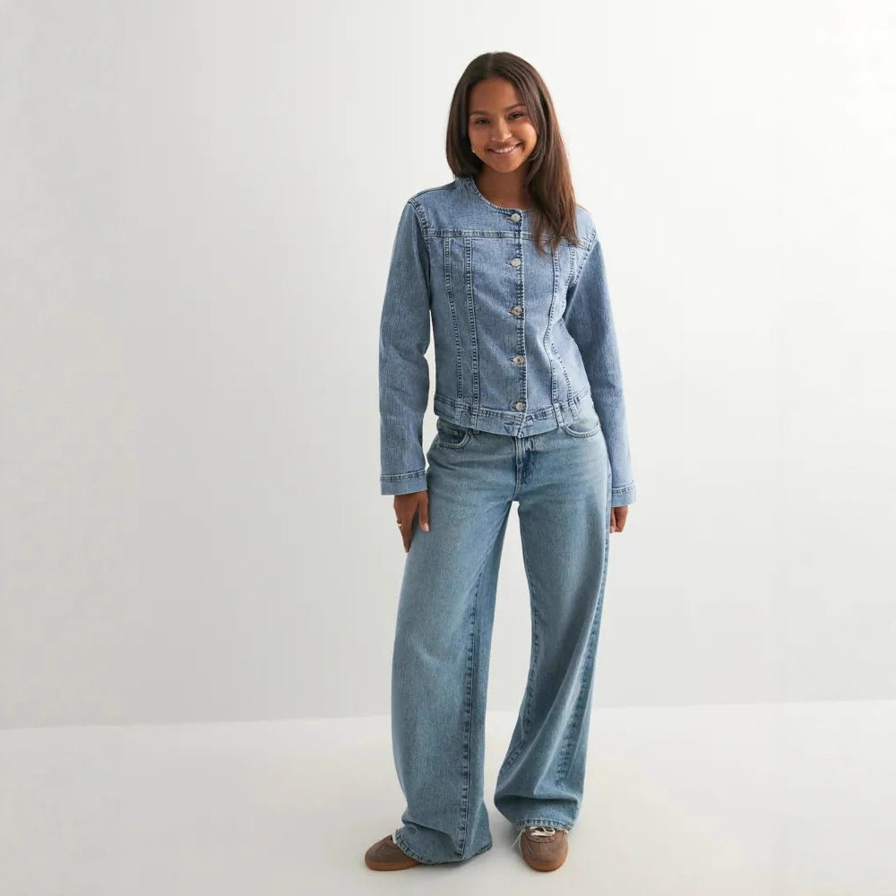 Damen zeitlose Denim-Jacke im modernen Schnitt EB