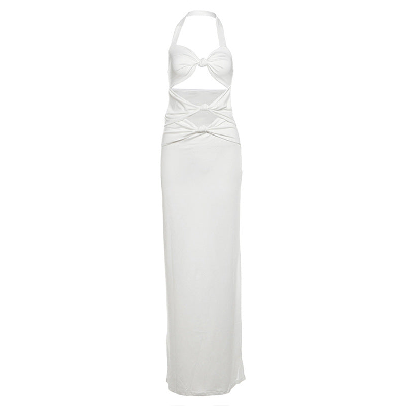 Damen Elegantes Maxikleid mit raffinierten Cut-Outs und Wickeldetails EB