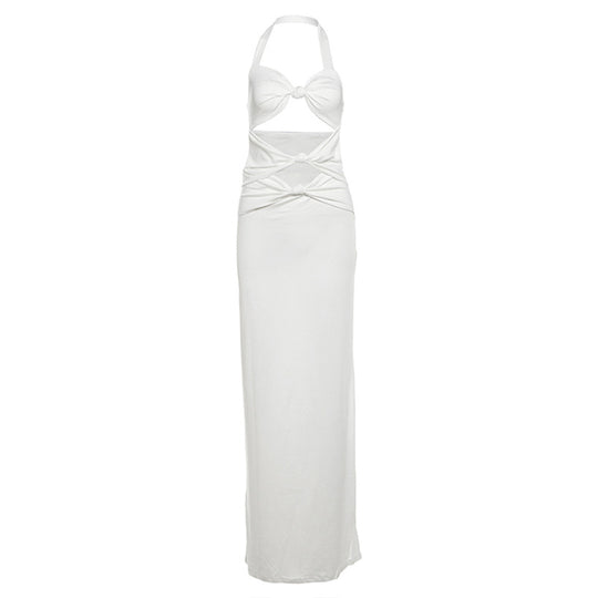 Damen Elegantes Maxikleid mit raffinierten Cut-Outs und Wickeldetails EB