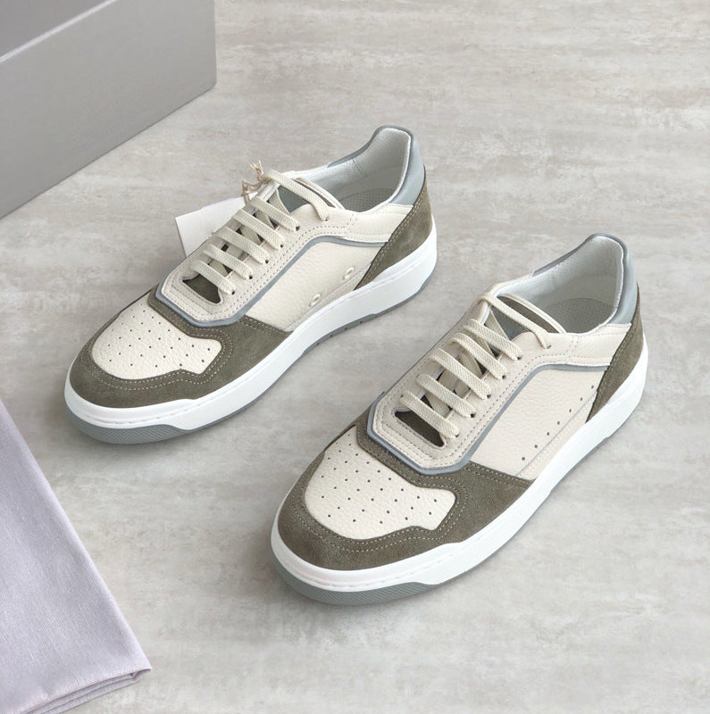 Damen Sportliche Leder Sneakers mit modischem Design und atmungsaktiver Oberflächenstruktur EB
