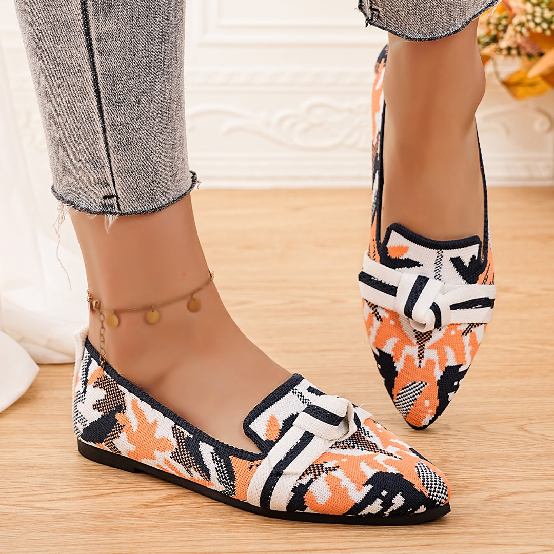 Damen Ballerinas mit stilvollem Kunstwerk-Woven-Design EB