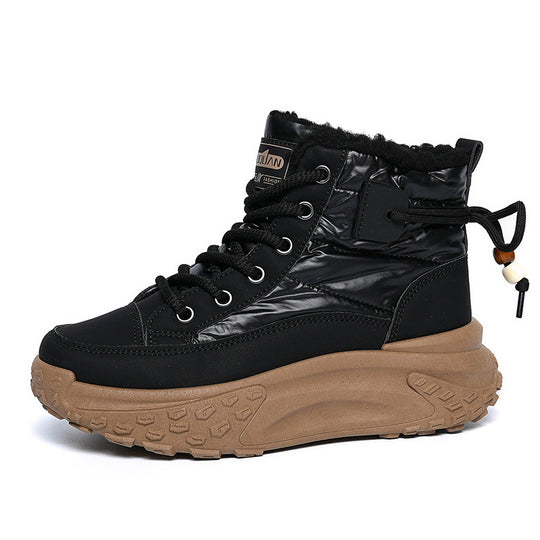 Damen modische hohe Sneakers mit isolierendem Futter und rutschfester Sohle EB