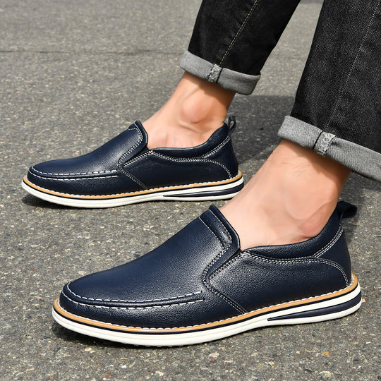 Herren Weiche Leder Slipper EB