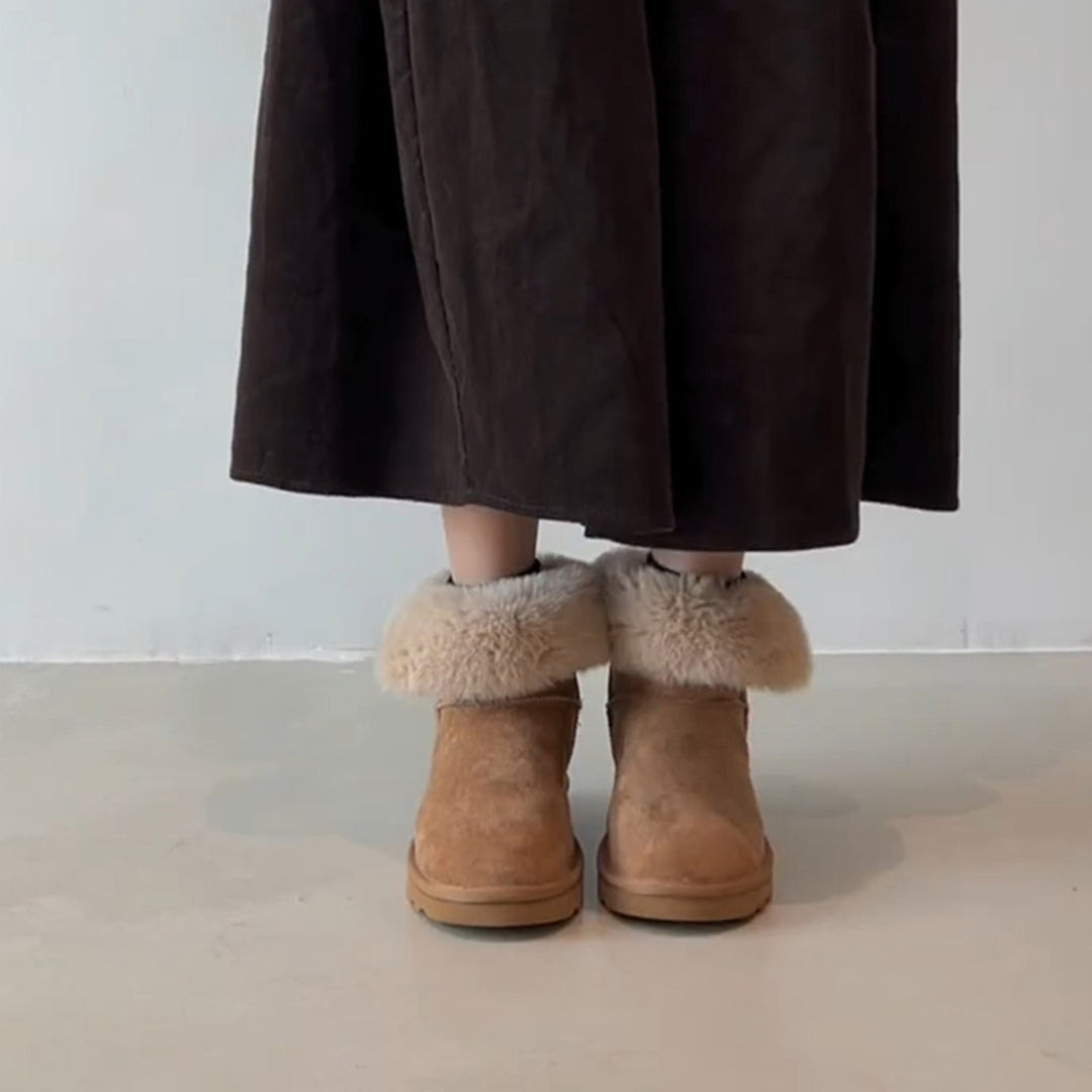 Damen Kuschelige Winterboots mit weichem Kunstfellkragen und robuster Sohle EB