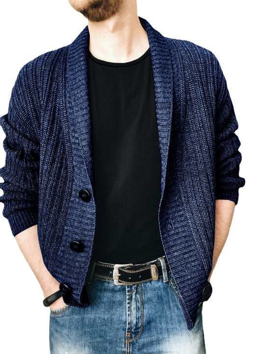 Herren Strickjacke mit modischem Schalkragen und praktischen Knöpfen EB