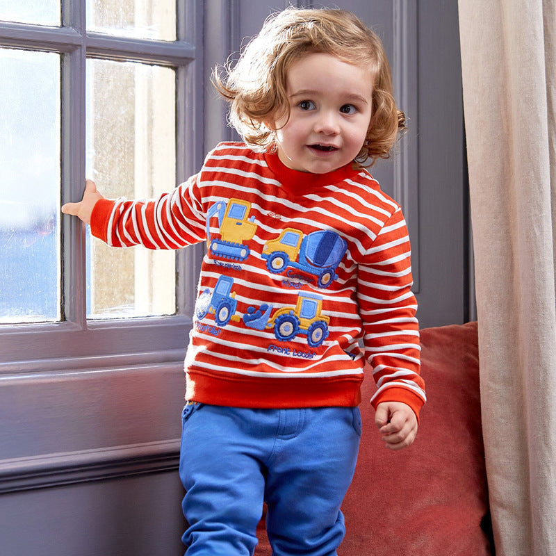 Jungen Sweatshirt mit buntem Baustellenmotiv EB