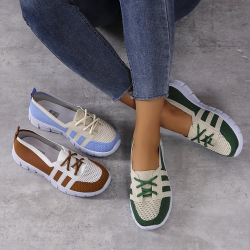 Damen Sportliche Sneaker mit atmungsaktivem Mesh-Obermaterial und flexiblem Sohlen-Design EB