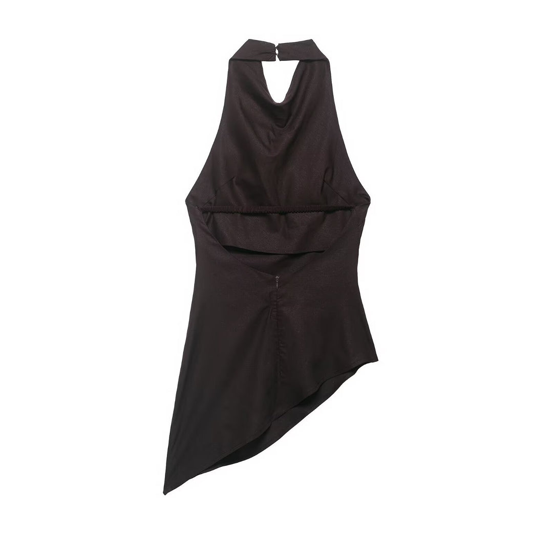 Damen asymmetrisches Top mit eleganter Drapierung EB