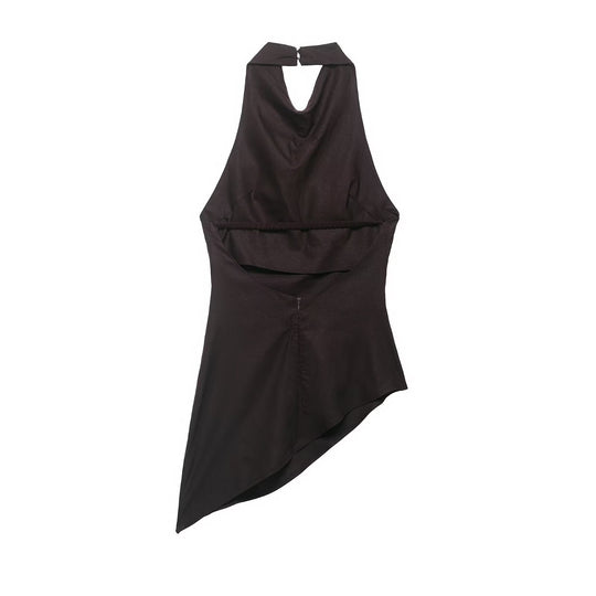Damen asymmetrisches Top mit eleganter Drapierung EB