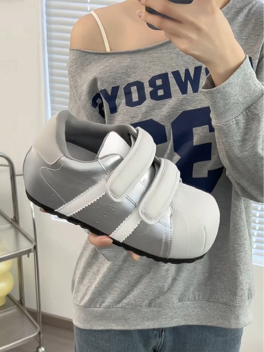 Damen Sportliche Sneaker mit verstellbarem Klettverschluss und gepolsterter Innensohle EB