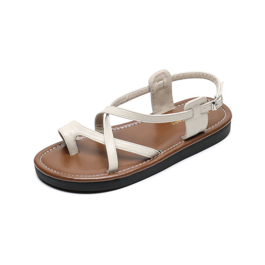 Damen Sandalen mit elegantem Kreuzriemen und komfortablem Fußbett EB
