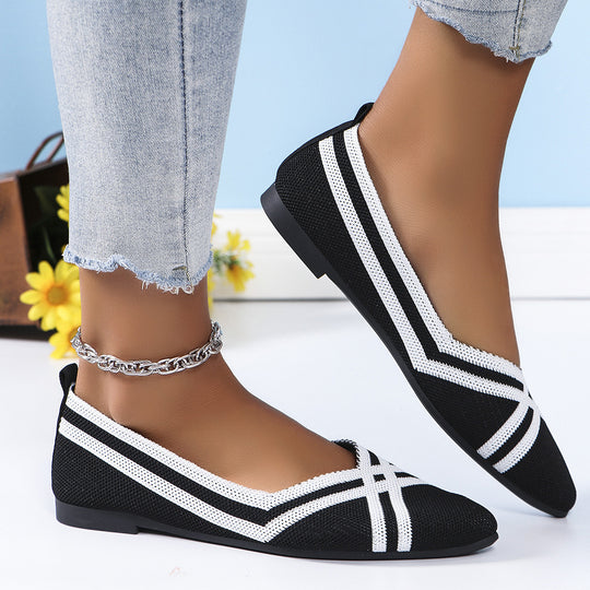 Damen Komfortable Ballerinas mit atmungsaktivem Obermaterial EB