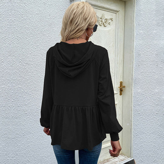 EB | Kapuzenpullover Rüschendetail