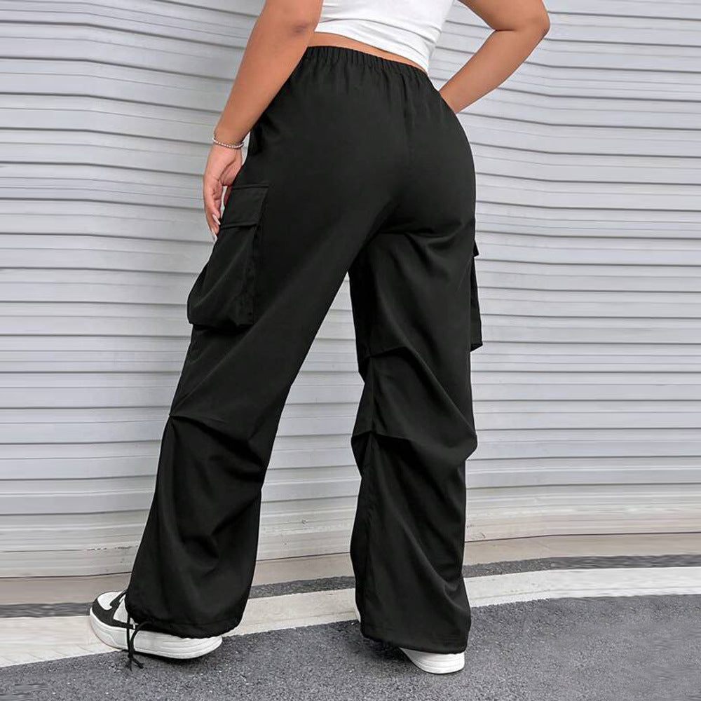 Damen Cargohose mit seitlichen Taschen und elastischem Bund EB