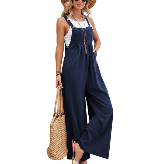 Damen weite Latzhose mit elegantem Schnitt und verstellbaren Trägern EB