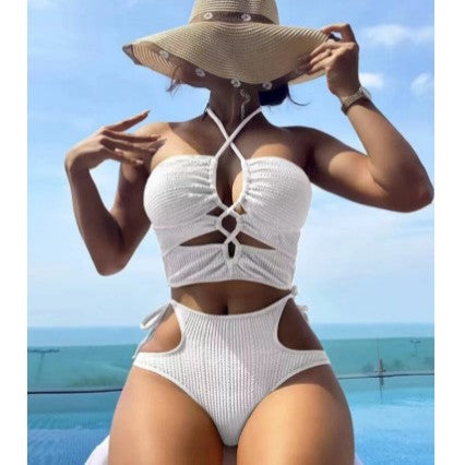 Damen Bikini-Set mit raffiniertem Cut-Out und hohem Taillenschnitt EB