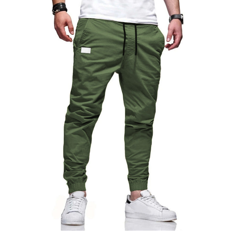 Herren nan urbaner tapered Twill-Jogger mit elastischem Knöchelabschluss Kordelbund und diskreter Utility-Tasche EB