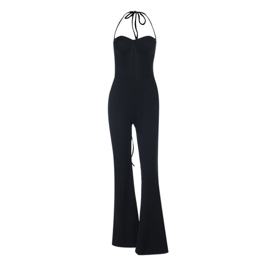 Damen figurbetonter Jumpsuit mit Herzausschnitt und elegantem Schnitt EB