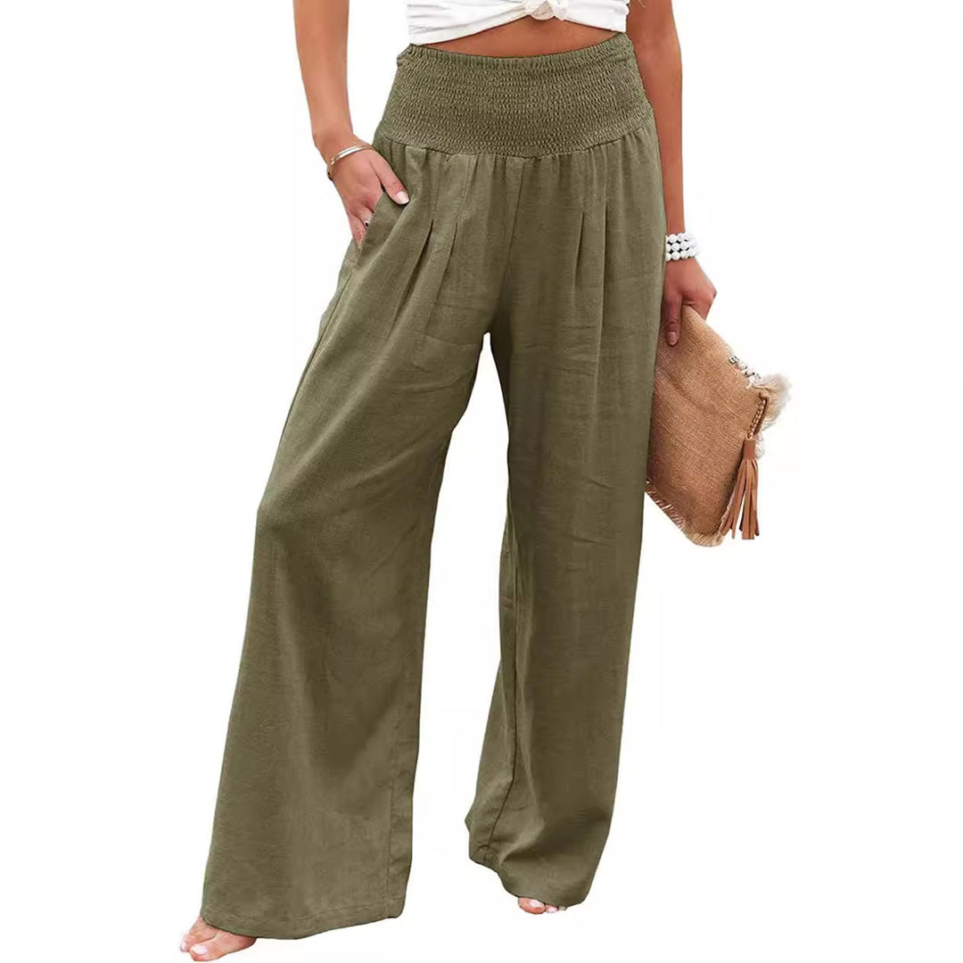 Damen weiter Sommerhose mit elastischem Bund EB